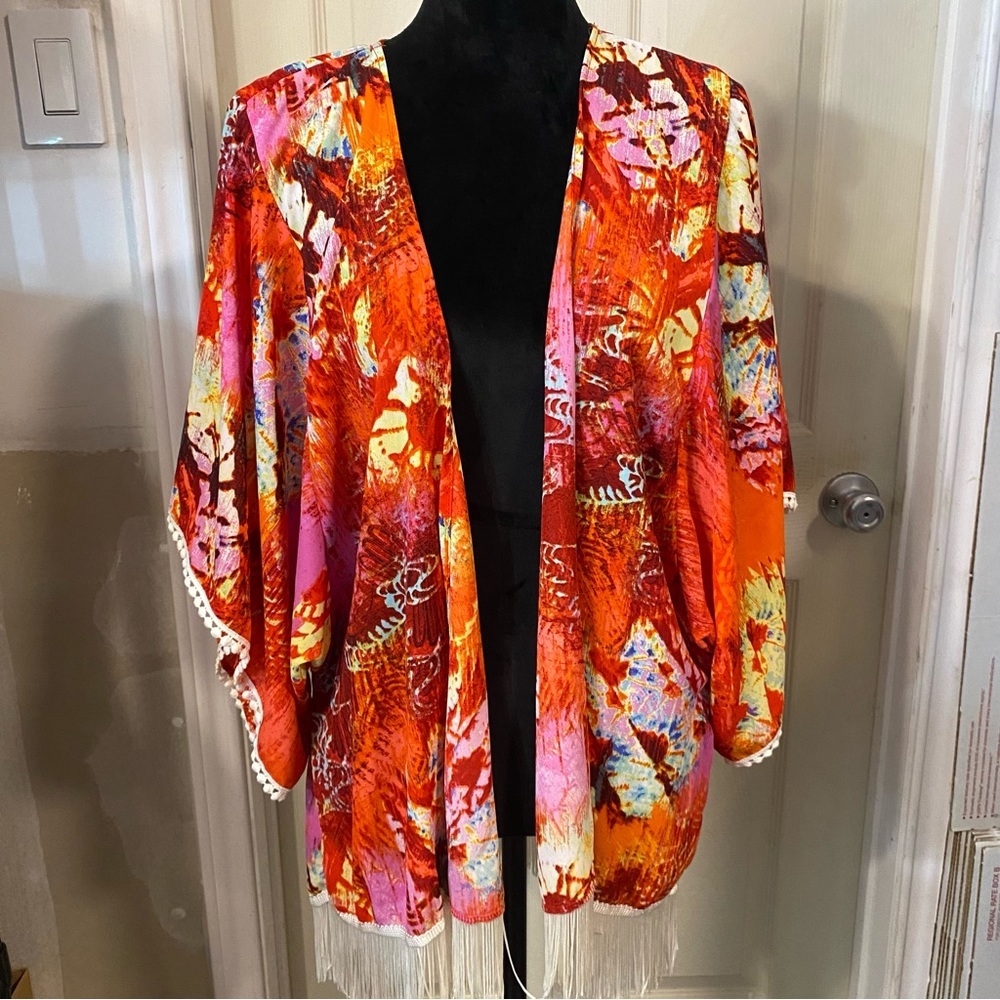 Jennie & Martis Boho Floral Kimono Tassels Open Cardigan Bohemian Gypsy festival